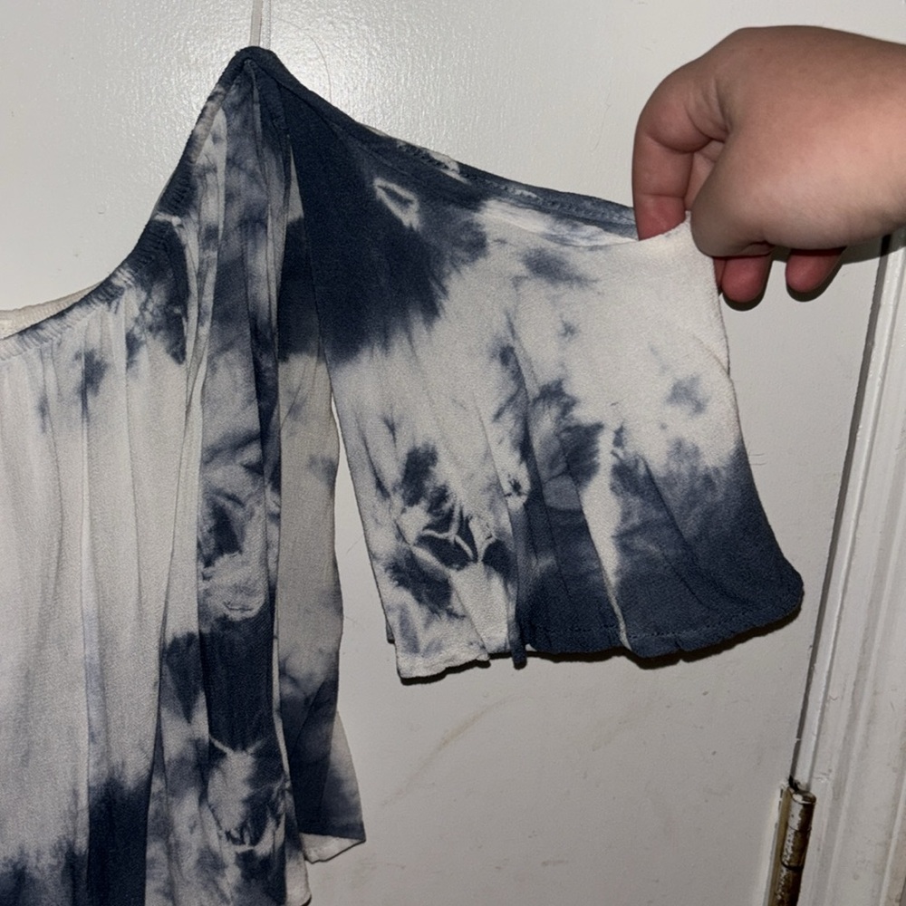 Tie Dye Flowy Off the Shoulder Romper - Picture 2 of 5